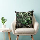 美しい複雑な緑のアイルランドのシャムロック クッション (椅子)