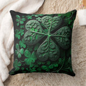 美しい複雑な緑のアイルランドのシャムロック クッション (ブランケット)