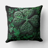 美しい複雑な緑のアイルランドのシャムロック クッション (裏面)