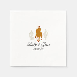 美しい西ダークブラウン結婚ズ スタンダードカクテルナプキン