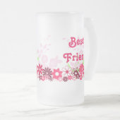 美しい親友の友情BFFの明るい陽気 フロストグラスビールジョッキ (正面右)