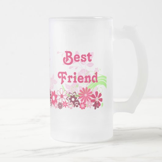 美しい親友の友情BFFの明るい陽気 フロストグラスビールジョッキ (右)