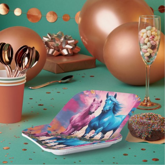 美しい親孝行または子馬性表彰 ペーパープレート (複数)