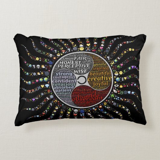 美しい言葉とマンダラクッション アクセントクッション (正面)