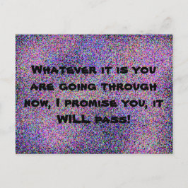 美しい言葉の勇気付けられる紫 ポストカード