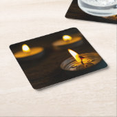 美しい記念の蝋燭 スクエアペーパーコースター (アングル)