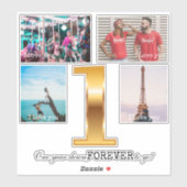 美しい記念日の写真コラージュ シール (シート)