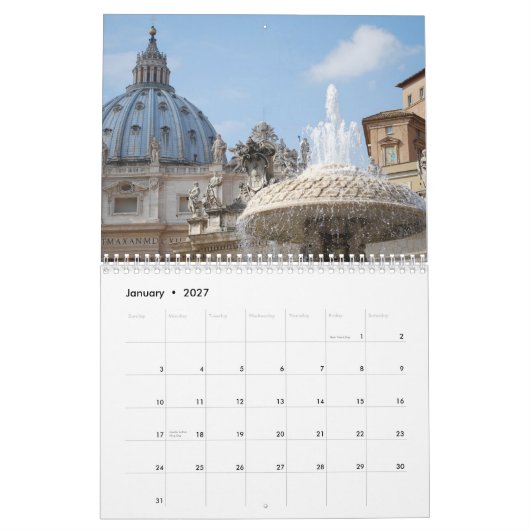美しい記念碑の建築ローマイタリア2015年 カレンダー (1月 2027)