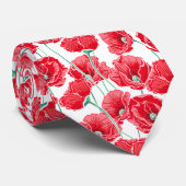 美しい記憶レッドポピーフィールドフローラ ネクタイ (ロール)
