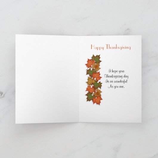 美しい詩を持つ感謝状 シーズンカード (内部)