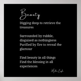 美しい詩白黒ウォールアートデコル ポスター