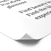 美しい詩白黒ウォールアートデコル ポスター (角)