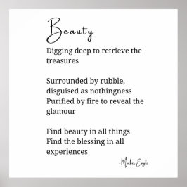 美しい詩白黒ウォールアートデコル ポスター