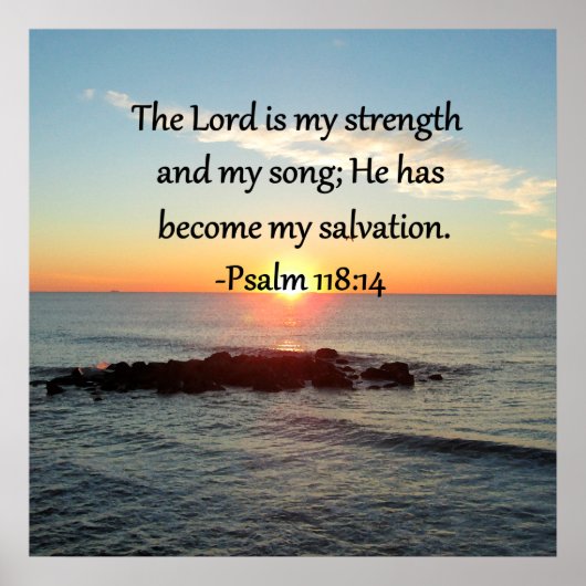 美しい詩編118:14日の出写真デザイン ポスター (正面)