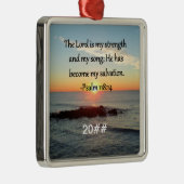 美しい詩編118:14日の出写真デザイン メタルオーナメント (右)