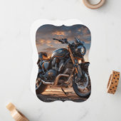 美しい詳細な複雑なヴィンテージバイク ノートカード (正面/裏面インサイチュ)