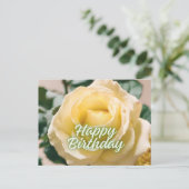 美しい誕生日のライトイエローローズ ポストカード (スタンド正面)
