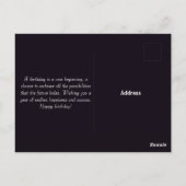 美しい誕生日の湖の風景グリーティングカード ポストカード (裏面)