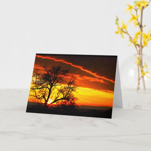 美しい誕生日を日の出から日没まで! カード (黄色い花)