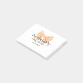 美しい誕生日オレンジ色の蝶ネクタイ名前日付シンプルパス ポストイット (アングル)