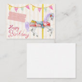 美しい誕生日カードと回転木馬 ノートカード (正面/裏面)