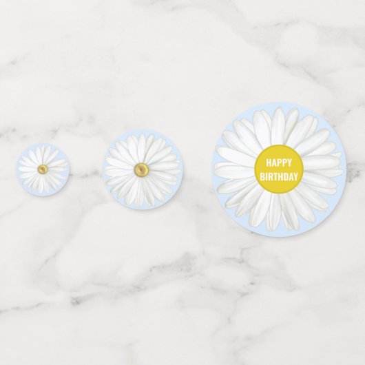 美しい誕生日デイジー花 コンフェッティ (正面)