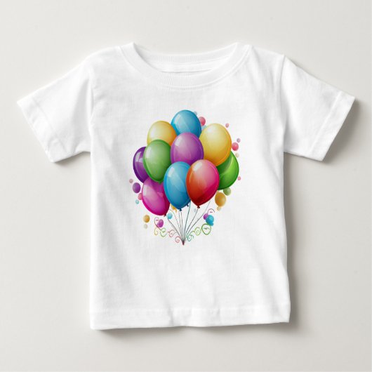 美しい誕生日バルーン ベビーTシャツ (正面)