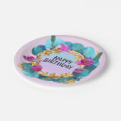 美しい誕生日フローラリース ペーパープレート (アングル)