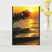 美しい誕生日日の出から日の入まで！ カード (黄色い花)