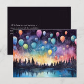 美しい誕生日湖景のグリーティングカード ポストカード (正面/裏面)