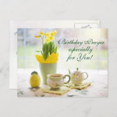 美しい誕生日祈りの言葉ティーアンドダッフルズ ポストカード (正面/裏面)