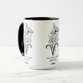 美しい誕生月花/星座/牡羊座 マグカップ (正面左)
