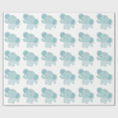 美しい象のベビーシャワーの包装紙 ラッピングペーパー (フラット)