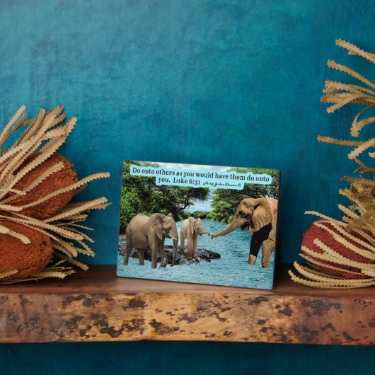 美しい象の聖なる書物、 経典プラークLuke 6:31 フォトプラーク (側面)