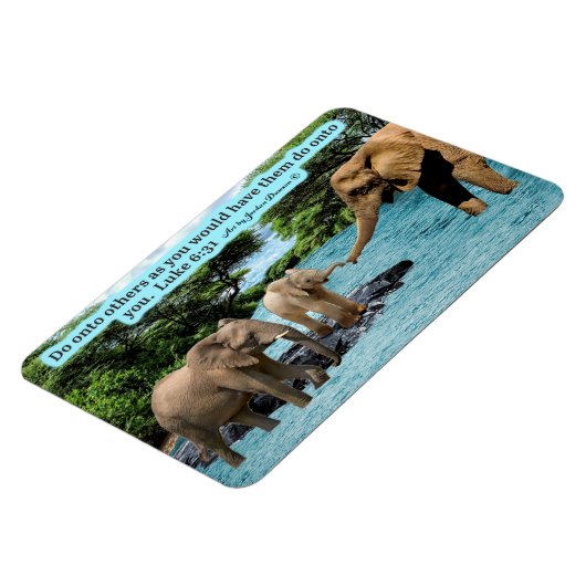 美しい象の聖なる書物、 経典マグネットルーク6:31 マグネット (左側)