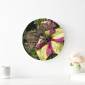 美しい象の蝶 ラージ壁時計 (ホーム)