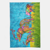 美しい象カラフルのキッチンタオル キッチンタオル (縦)