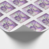 美しい象パープルラッピング紙 ラッピングペーパー (角)