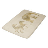 美しい象及びシマウマ バスマット (アングル)