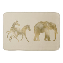 美しい象及びシマウマ バスマット
