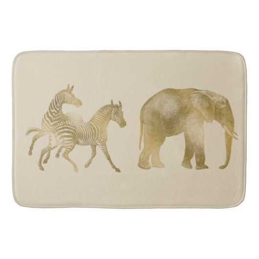 美しい象及びシマウマ バスマット (正面)