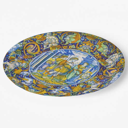 美しい豪華なヴィンテージギリシャ神話のアネース ペーパープレート (アングル)