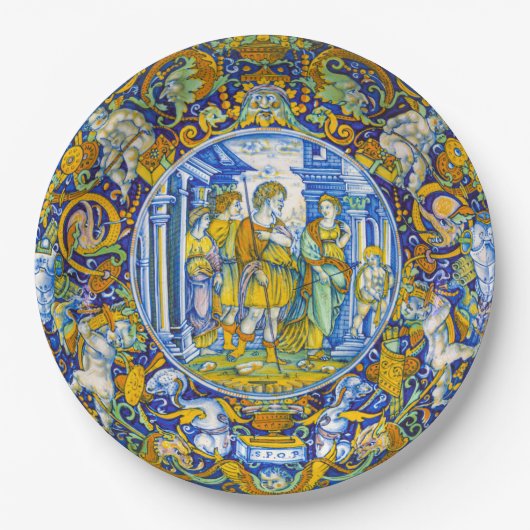 美しい豪華なヴィンテージギリシャ神話のアネース ペーパープレート (正面)