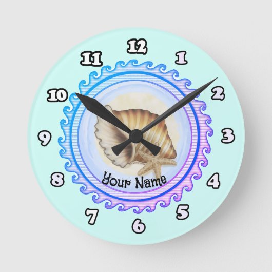 美しい貝時計 ラウンド壁時計 (正面)
