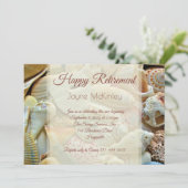 美しい貝殻のハッピーリタイアメントパーティー招待状 招待状 (スタンド正面)