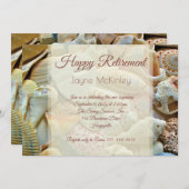 美しい貝殻のハッピーリタイアメントパーティー招待状 招待状 (正面/裏面)