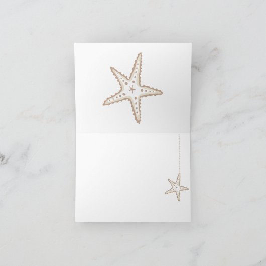 美しい貝殻の結婚式のお礼メモ サンキューカード (内部)