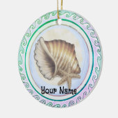 美しい貝殻 セラミックオーナメント (左)