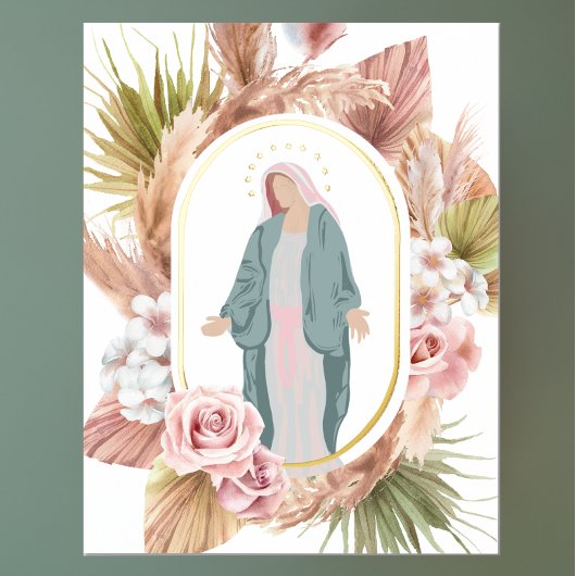 美しい賛美母カトモダンリック 箔ポスター