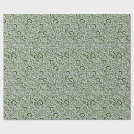 美しい質感のフェイクハンターグリーンクリスマス ラッピングペーパー (フラット)